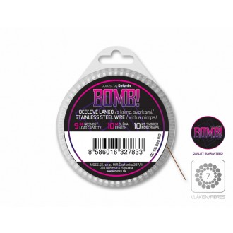 Lina stalowa Delphin BOMB! z zaciskami zaciskowymi 7 gwintów 10m