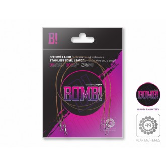 Delphin BOMB! linka stalowa z kręgiem i karabinkiem 49 nitek.